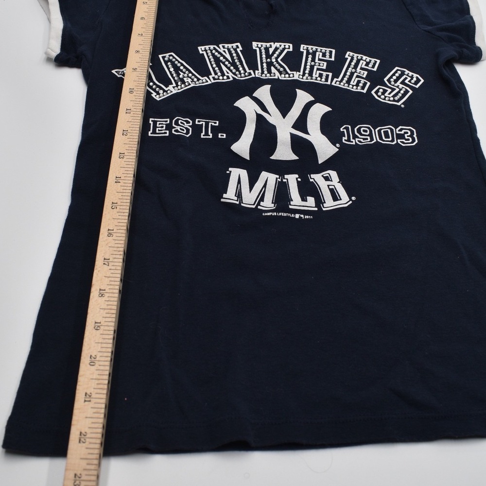 Campus Lifestyle New York Yankees Ringer T-Shirt Womens M Navy MLB 1903 - Picture 4 of 10